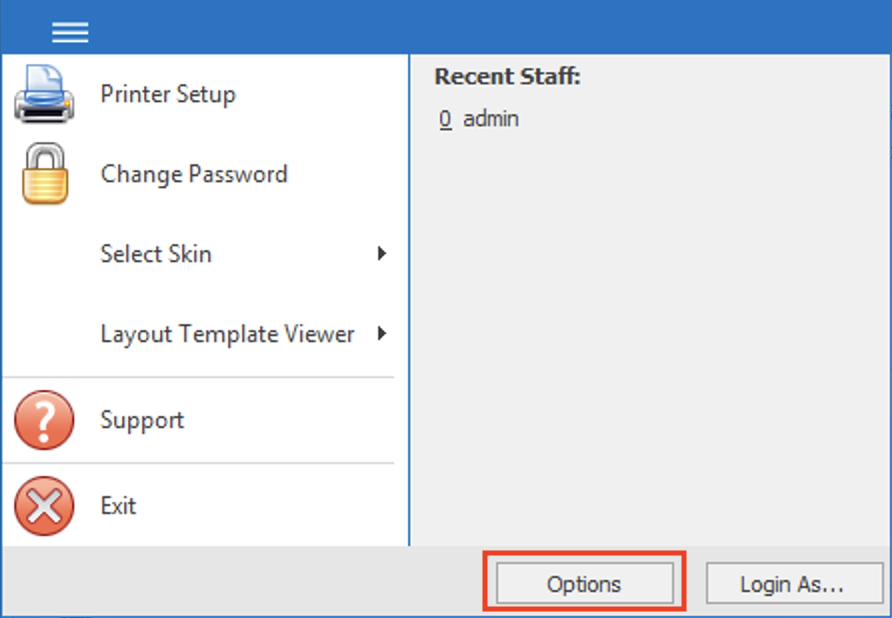 Aeon Options button